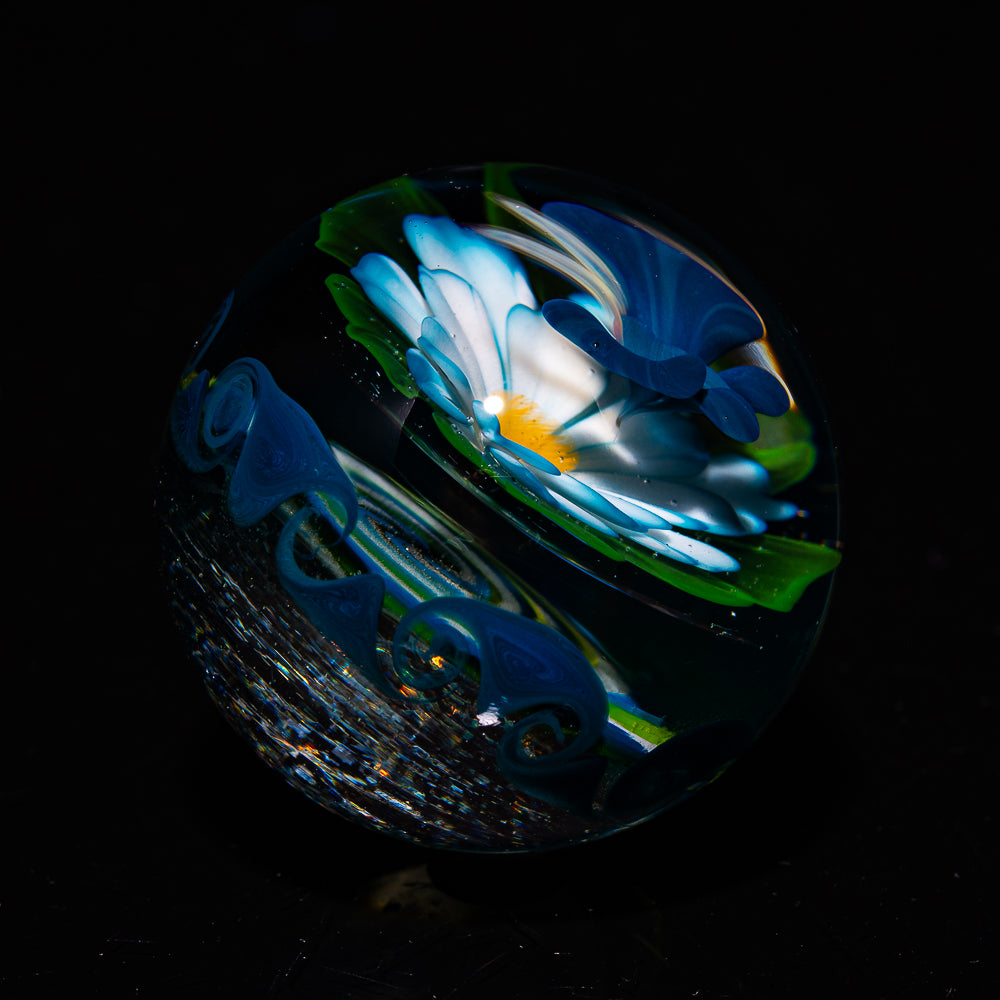 Fetchko Glass - Blue Butterfly Dichro Spiral Marble