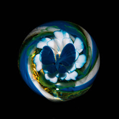 Fetchko Glass - Blue Butterfly Dichro Spiral Marble