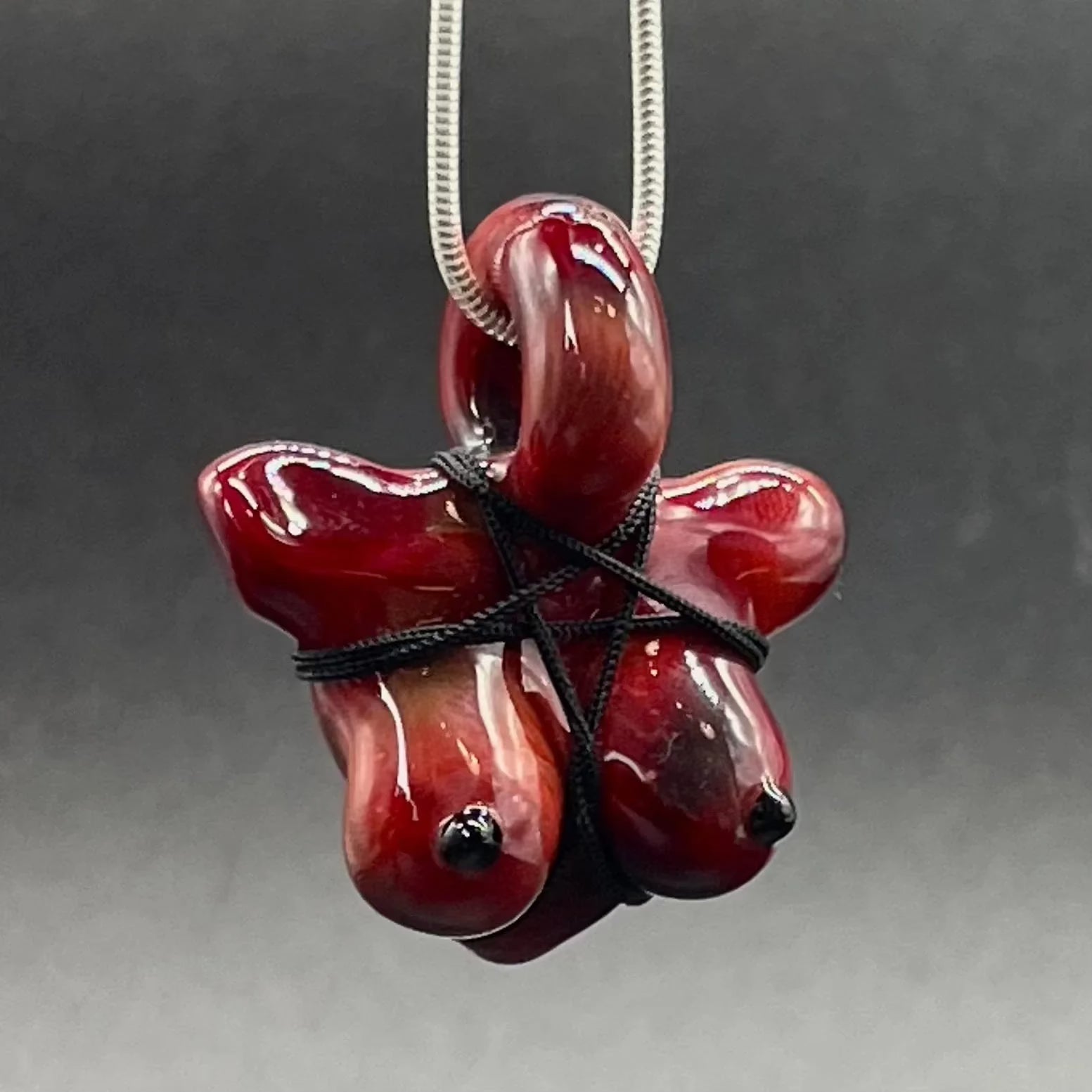 Glass By Ariel - Persimmon Strike Bust Pendant