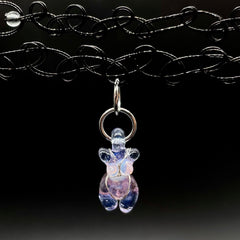 Glass By Ariel - Gargantilla con micro colgante de piedra lunar, zafiro rosa y éter