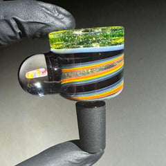 Amarica - Diapositiva de 4 orificios con línea de ópalo triturado de citrino de 14 mm