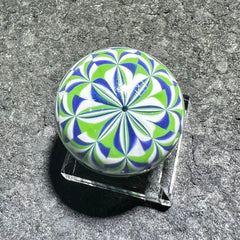 Disco - Mármol con tapa de mosaico Murrini verde, blanco y azul marino