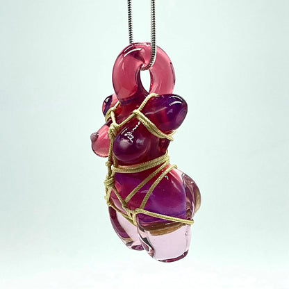 Glass By Ariel - Telamegenta & Pink Sapphire Torso Pendant