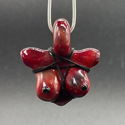 Glass By Ariel - Persimmon Strike Bust Pendant