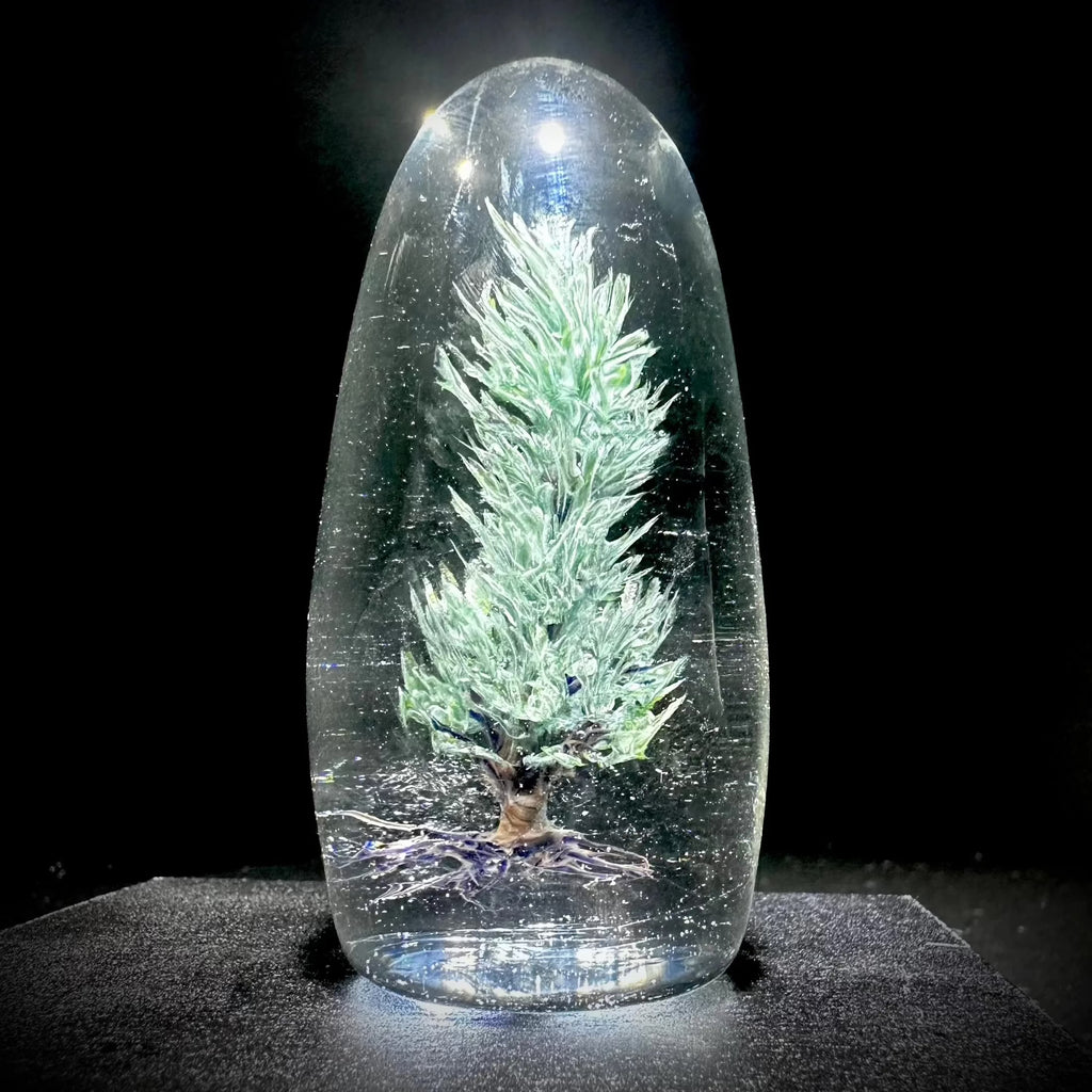 Woodlander Glass - XL Pine Tree Paperweight