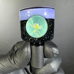 Amarica - Diapositiva de 4 orificios con ópalo lila aplastado de 14 mm