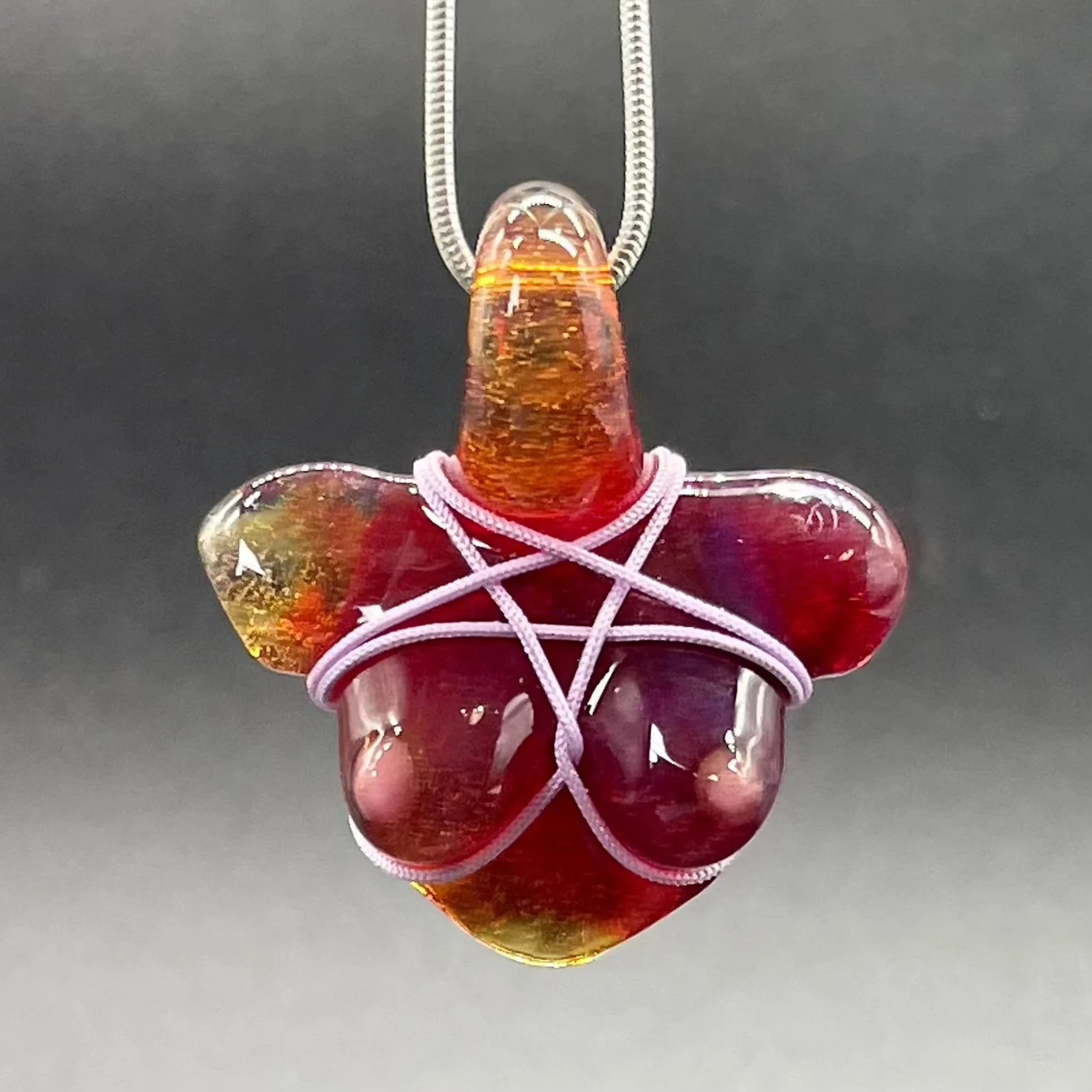 Glass By Ariel - Purple Rainbow Bust Pendant
