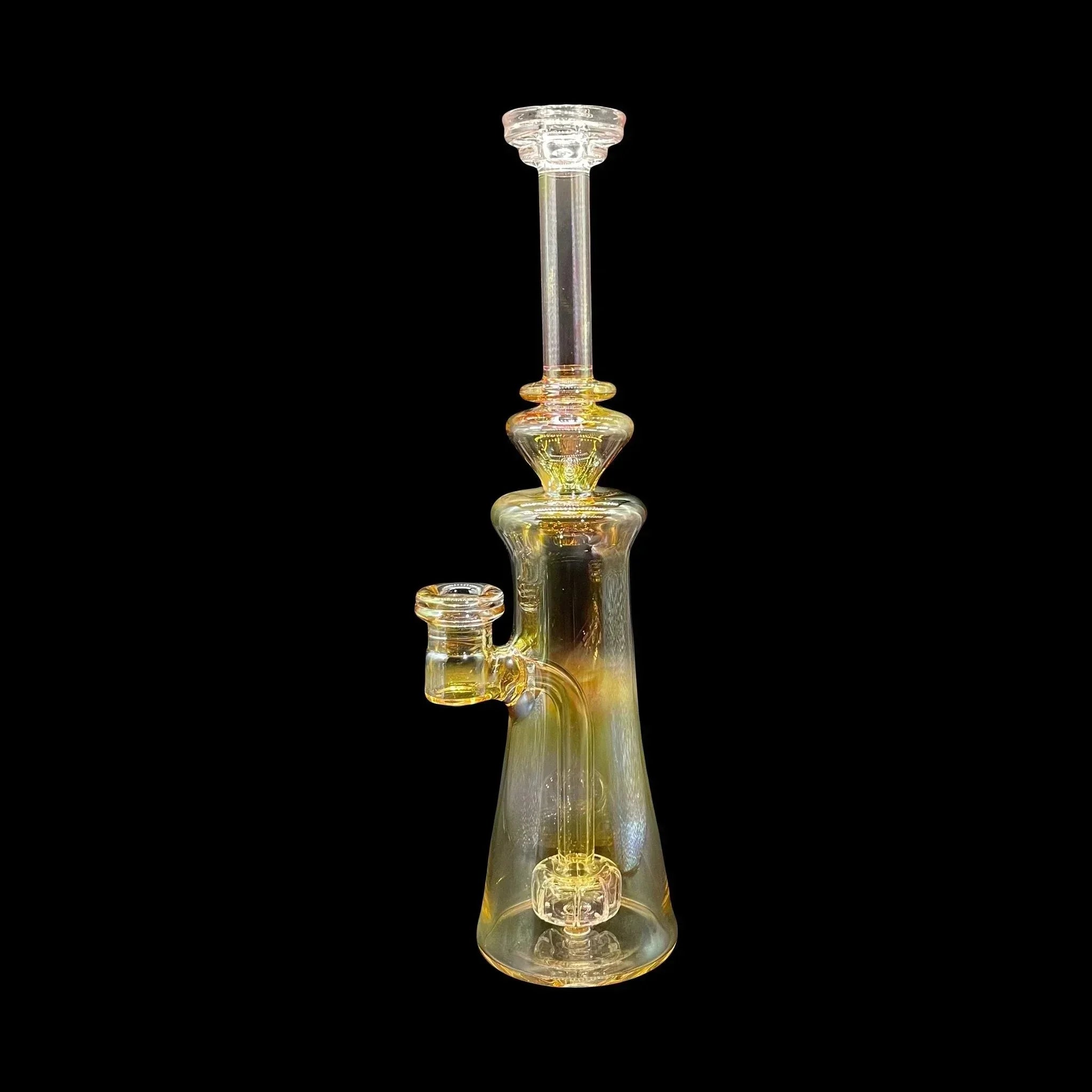 Slate Glass - 14mm Tall Gold Fume Jammer