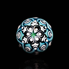 Ponder The Orb: Indo Glass - Aquamania, Galaxy & Lotus White Dotstack Marble