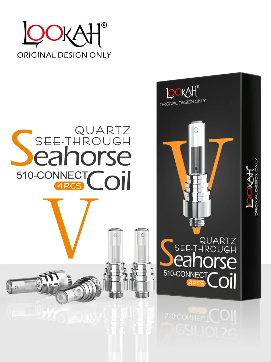 Lookah - Seahorse V-See-Through Quartz Coil 4 Pack