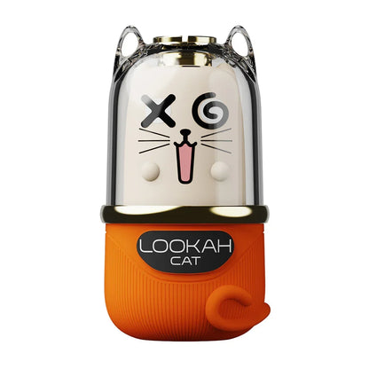 Lookah Cat vaporizer with orange base, cat face design, and clear top chamber