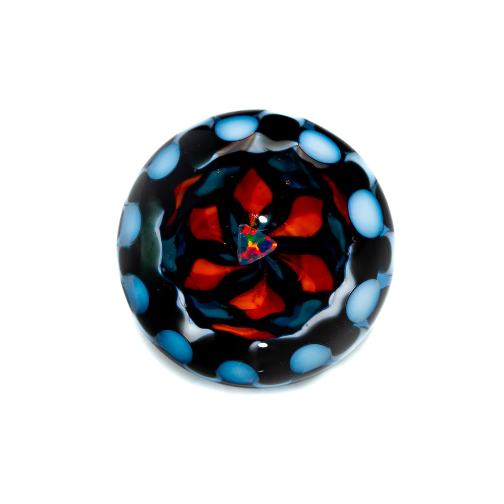 Ponder The Orb: Mary Melts - Black & White Dotstack Heart Marble