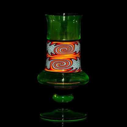 Matty B Glass - Illuminati Aqua Wig Wag Goblet