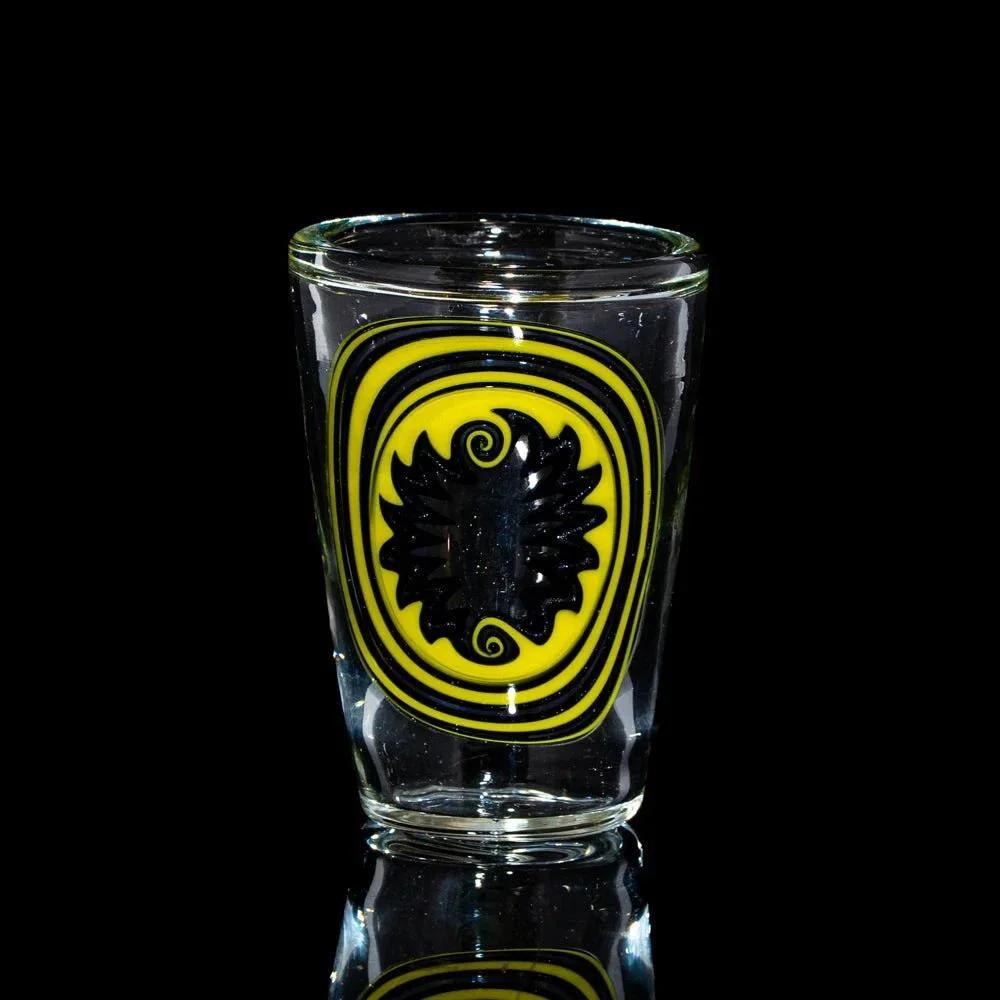 Natey Love - Yellow Linework Shot Glass