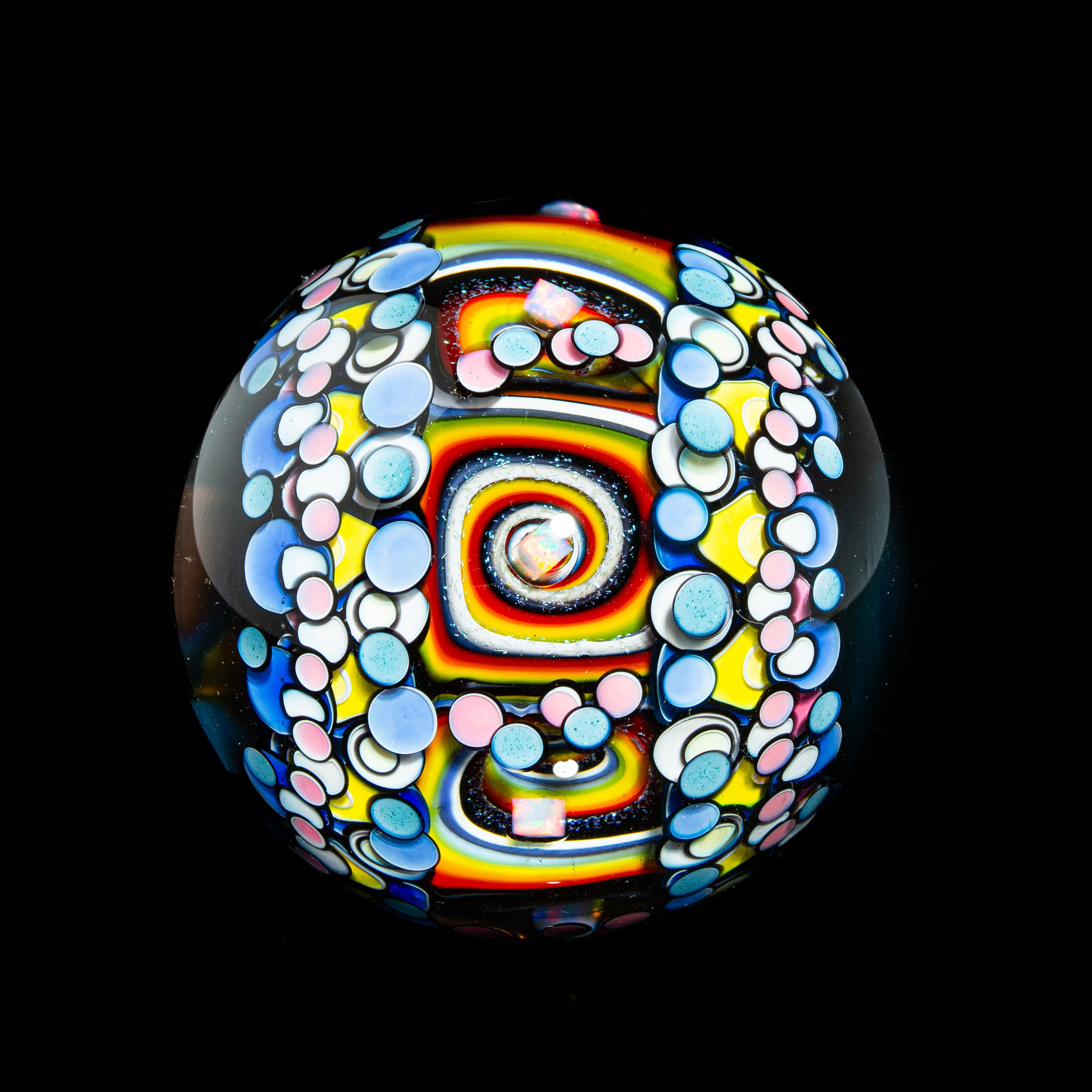 Paul Katherman - Pastel Opal Eater 66MM Marble & Matching Stand