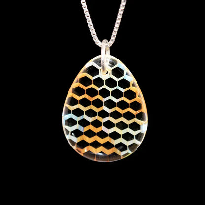 Ryan Teurfs - Tessellation Tear Drop Honeyglass Necklace