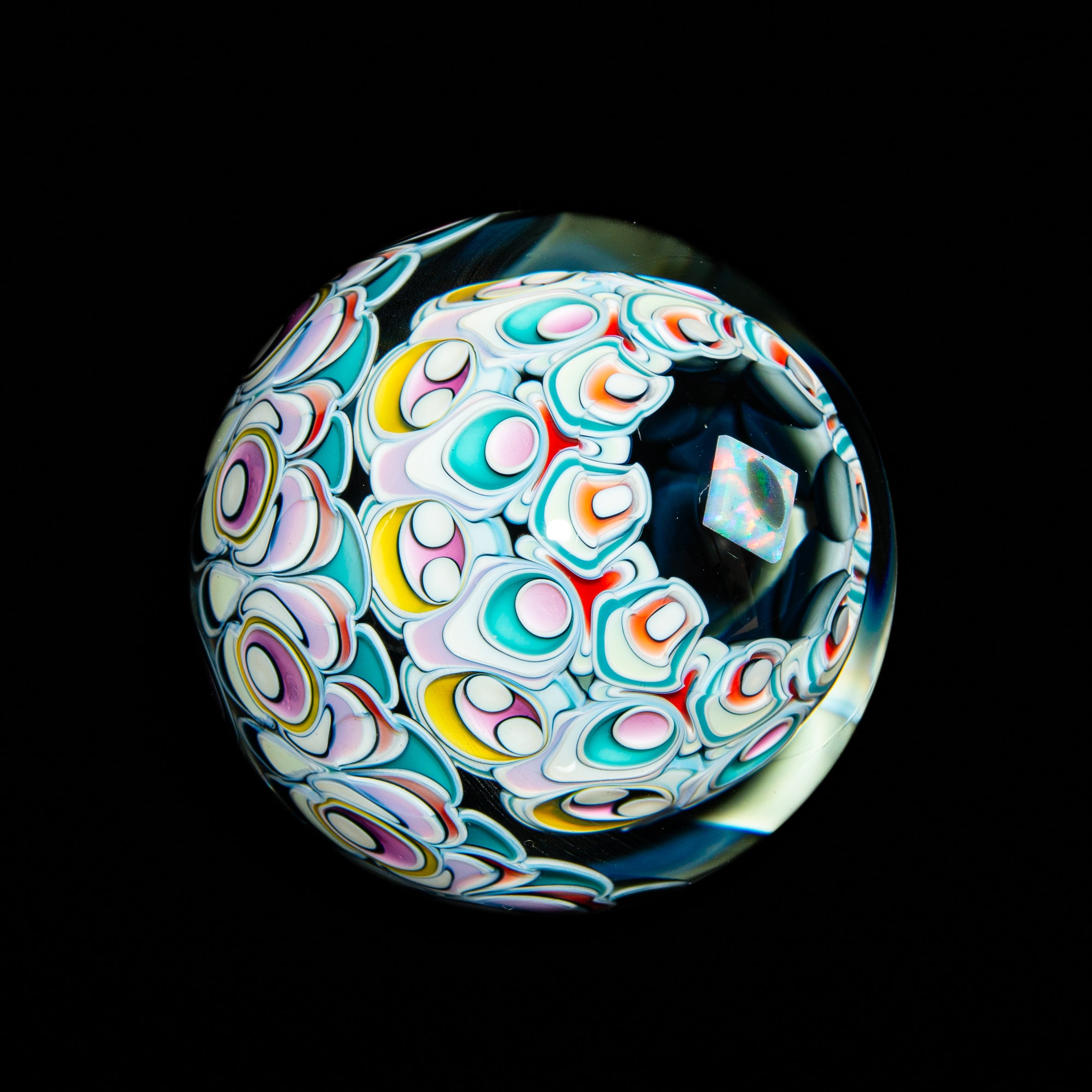 Pooley Glass - #97 Three Layer Dotstack 41MM Marble