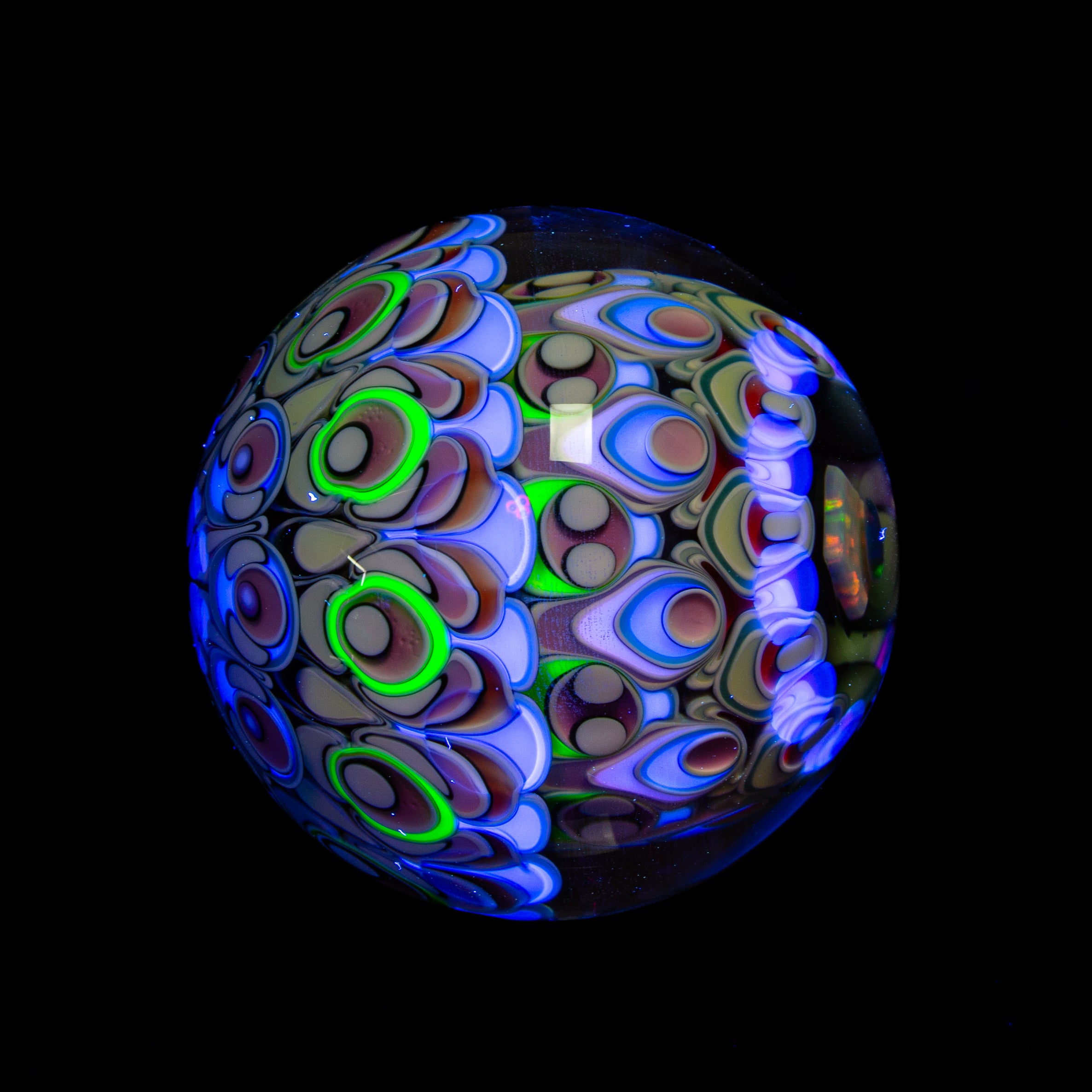 Pooley Glass - #97 Three Layer Dotstack 41MM Marble