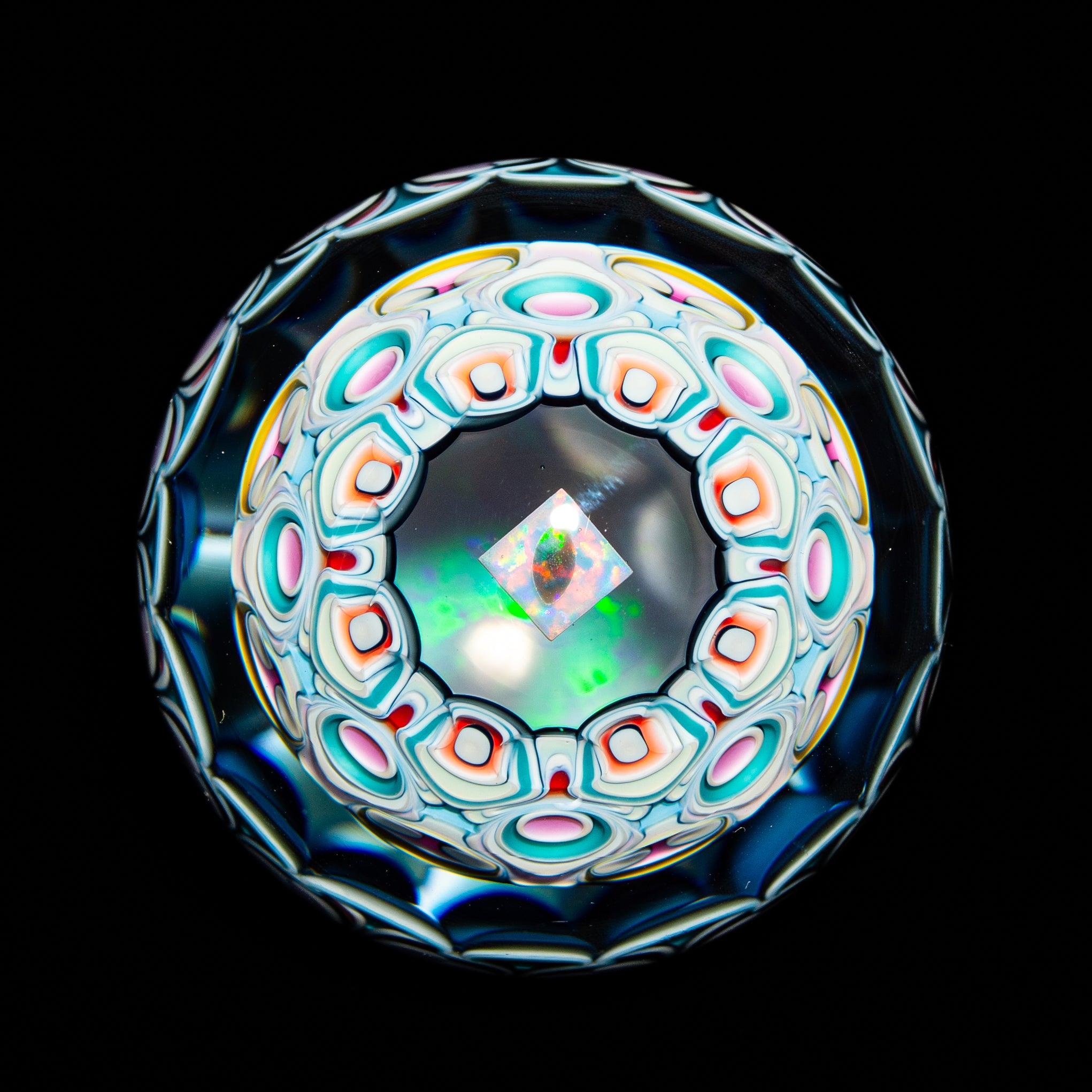 Pooley Glass - #97 Three Layer Dotstack 41MM Marble