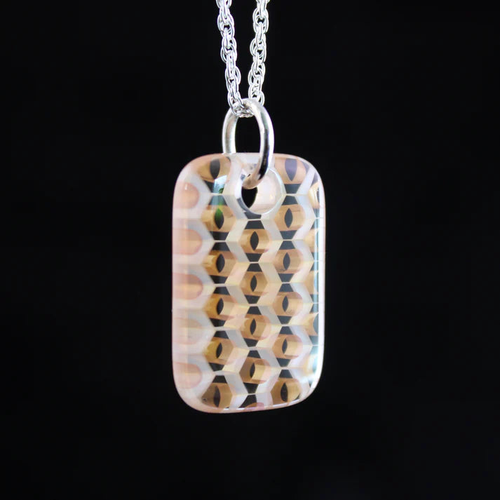 Ryan Teurfs - Silhouette Rectangular Honeyglass Necklace