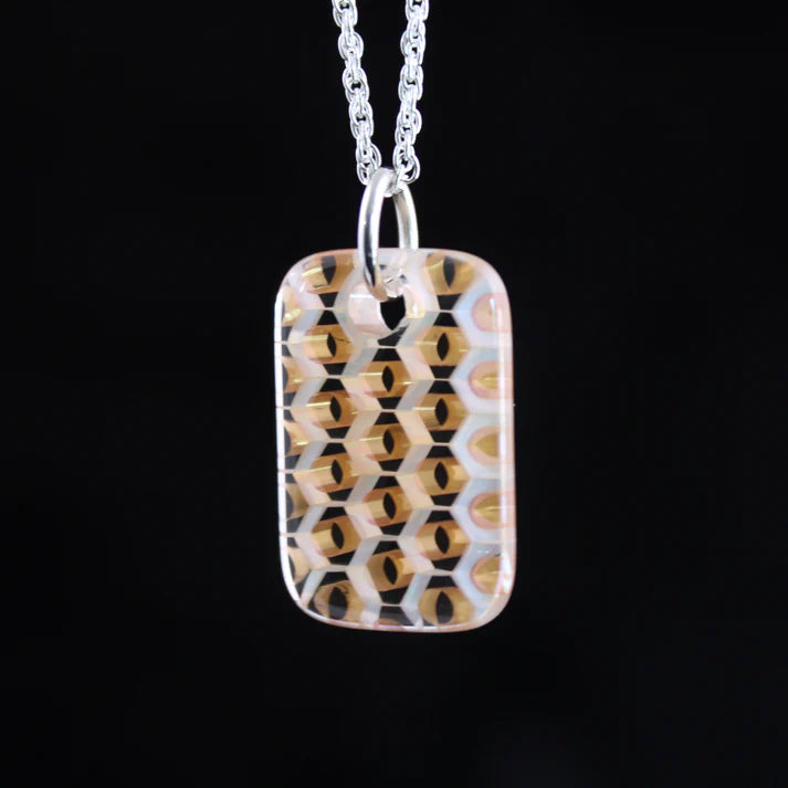 Ryan Teurfs - Silhouette Rectangular Honeyglass Necklace