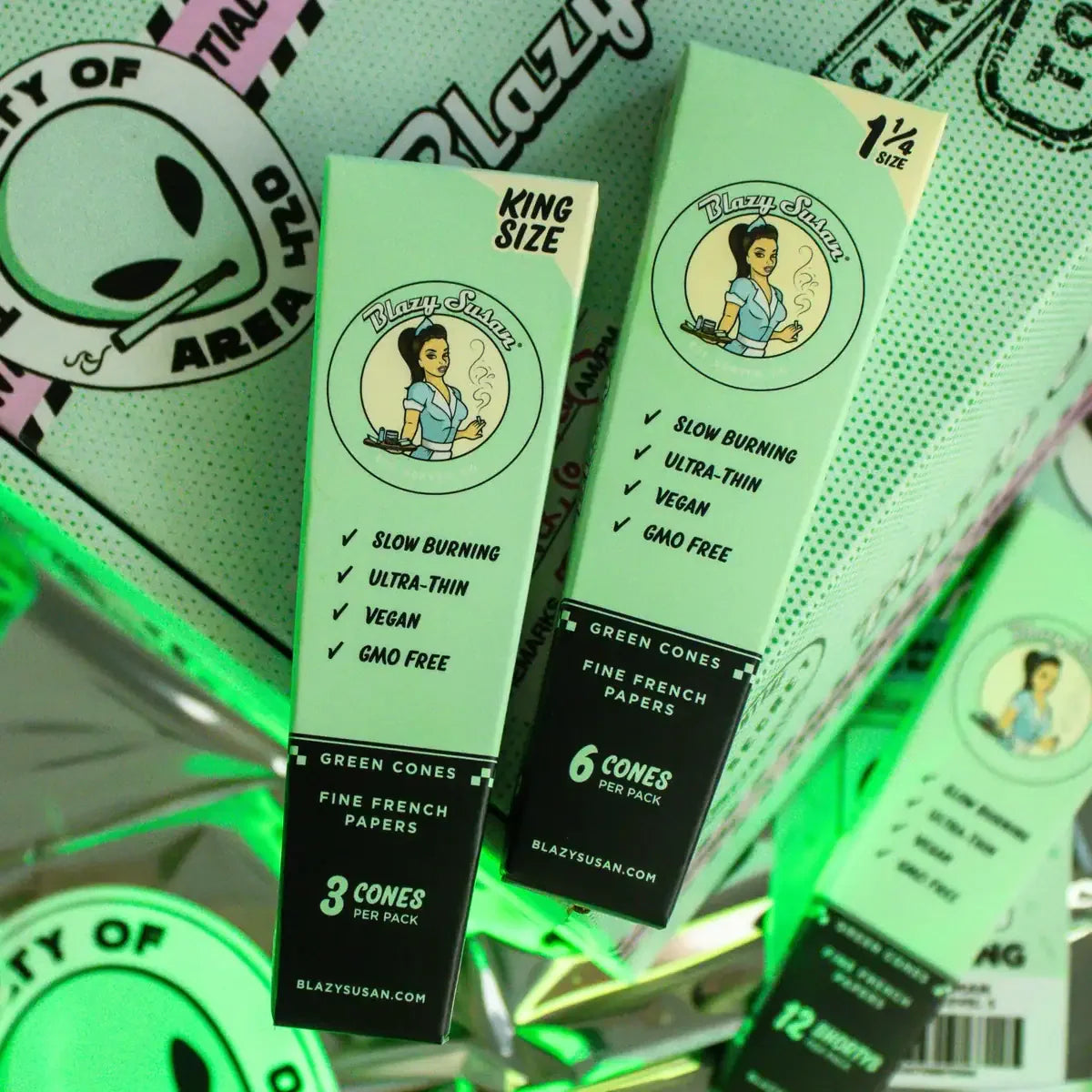 Blazy Susan Green Shortys Cones 12ct