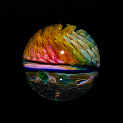 Ponder The Orb: Sarah Marblesbee - Twisted Rainbow Crushed Opal Fume Implosion Marble