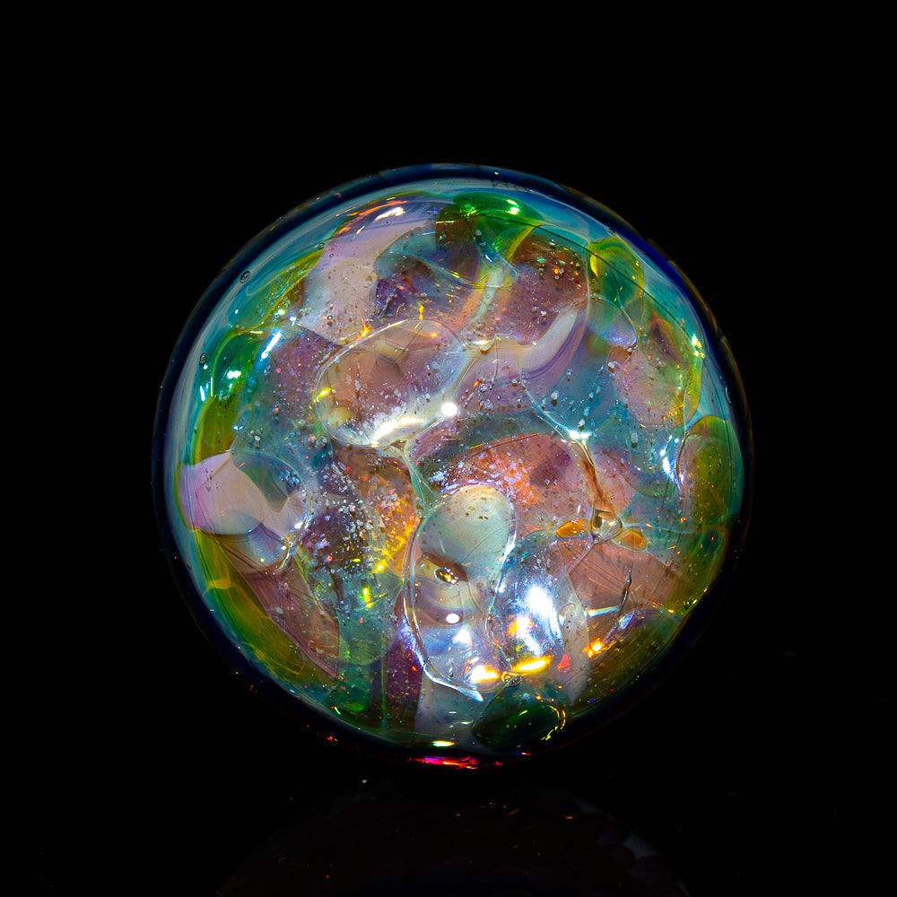 Ponder The Orb: Sarah Marblesbee - Twisted Rainbow Crushed Opal Fume Implosion Marble