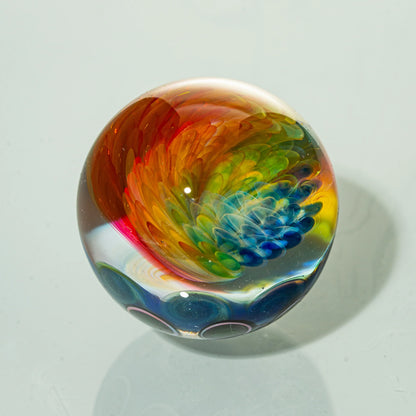 Sarah Marblesbee - Crushed Opal Twisted Rainbow Implosion 42MM Marble