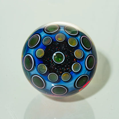 Sarah Marblesbee - Crushed Opal Twisted Rainbow Implosion 42MM Marble