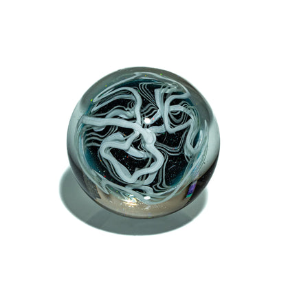 Scott Moan - Black & White Opal Scribble 32MM Marble