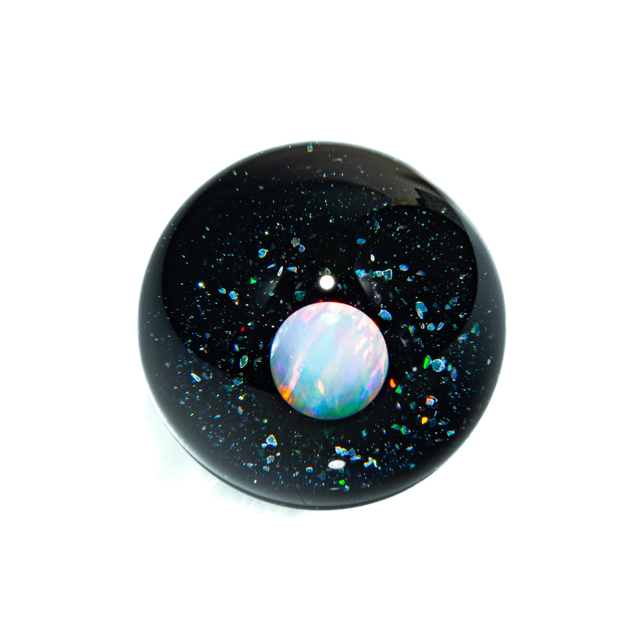 Scott Moan - Black & White Opal Scribble 32MM Marble