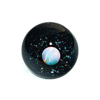 Scott Moan - Black & White Opal Scribble 32MM Marble