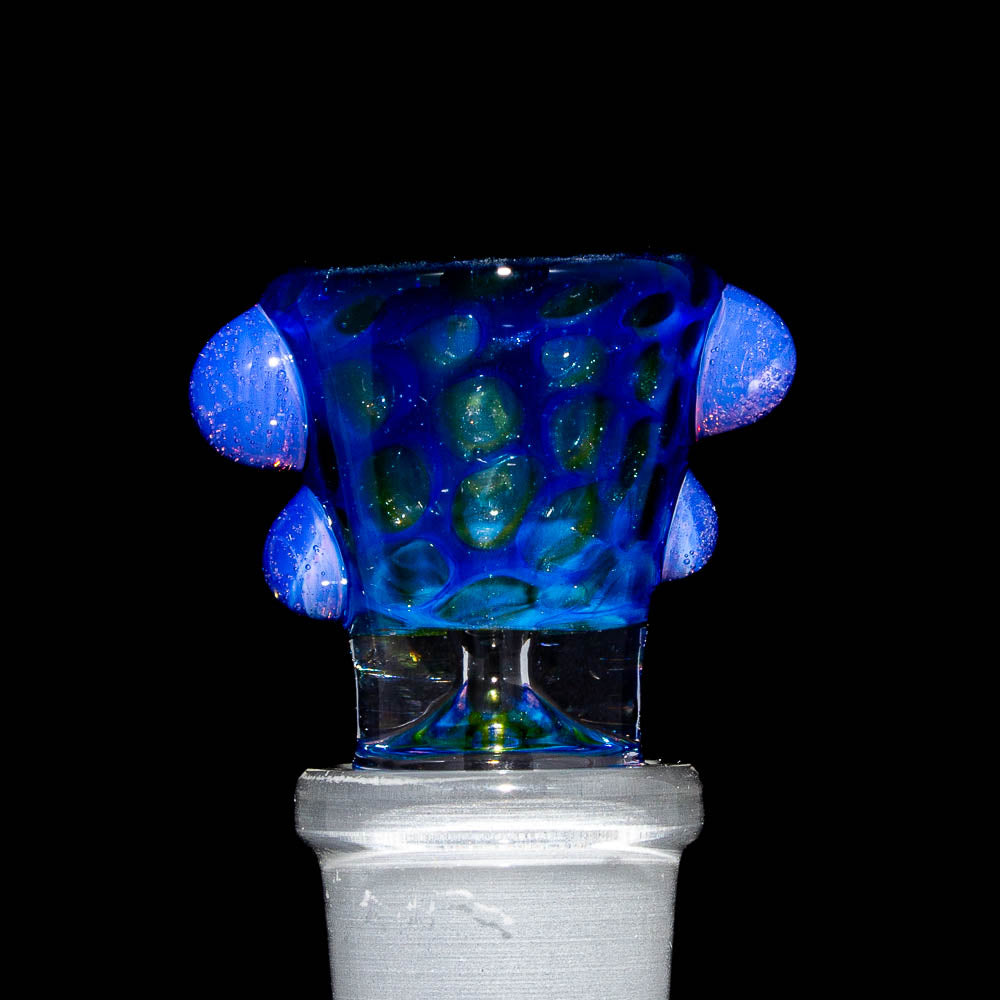 AJ Surf City - Chancla tipo peineta de miel Stardust azul con lunares morados de 18 mm