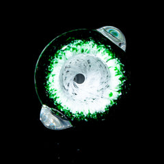 Anton Glass - 14mm Green & White Frit slide