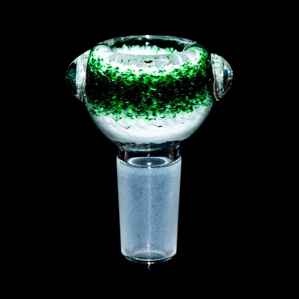 Anton Glass - 14mm Green & White Frit slide