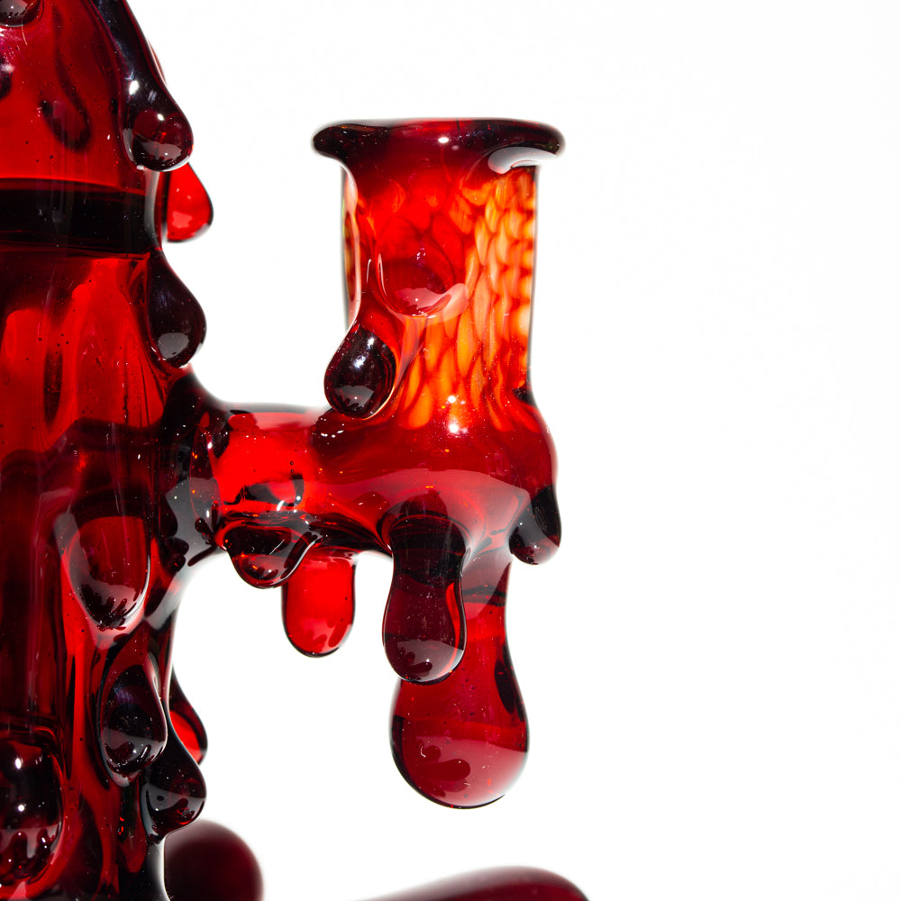 Beak Glass  - Pomegranate Splat Recycler w/ Matching Cap