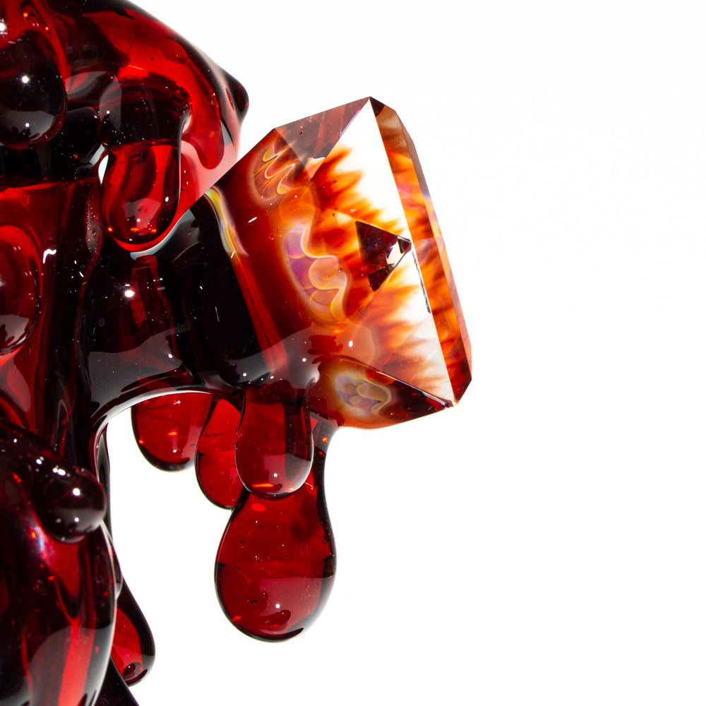 Beak Glass - Reciclador de salpicaduras de granada con tapa a juego