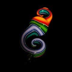 Ben Birney - Cuchara en espiral con líneas verdes, naranjas y moradas