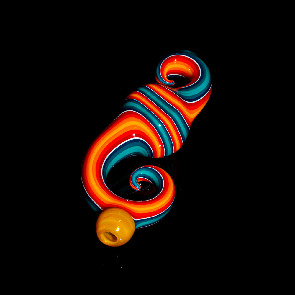 Ben Birney - Orange & Blue Linework Spiral Spoon