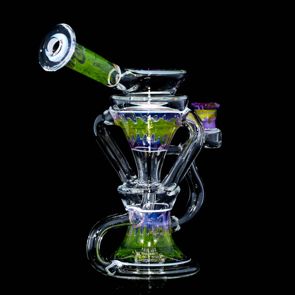 Birdshot Glass - Peluca Wag Tornado transparente verde y morado