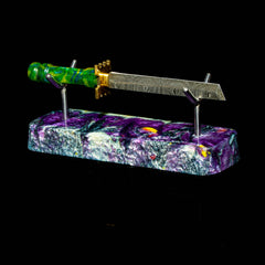 Bladesmith Knife Dabber - Purple & Silver Marble Dabber Stand