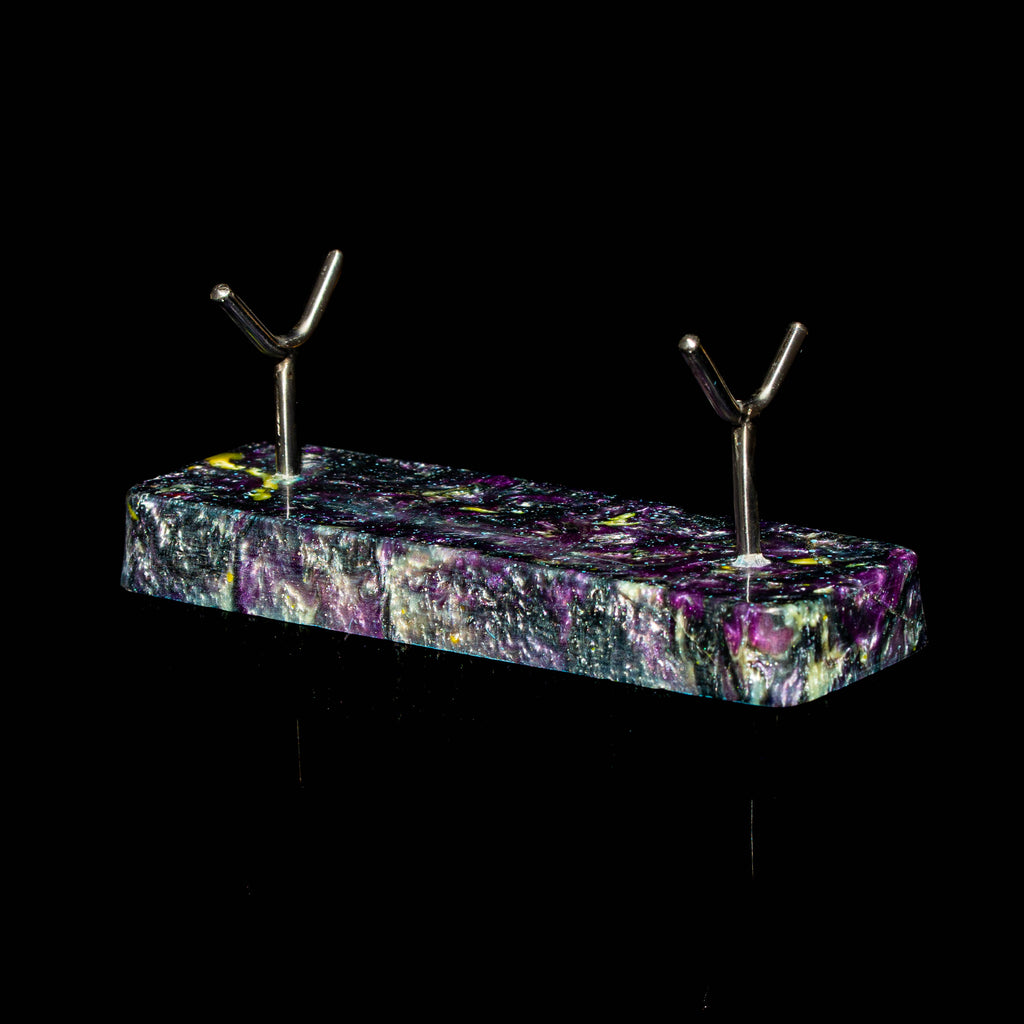 Bladesmith Knife Dabber - Purple & Yellow Marble Dabber Stand
