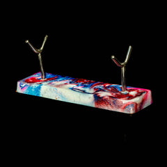 Bladesmith Knife Dabber - Red, Blue & Opal Marble Dabber Stand