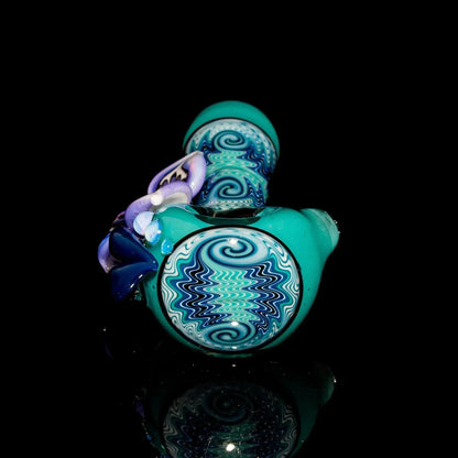 Blossom Glass - Aqua Linework Flower Spoon