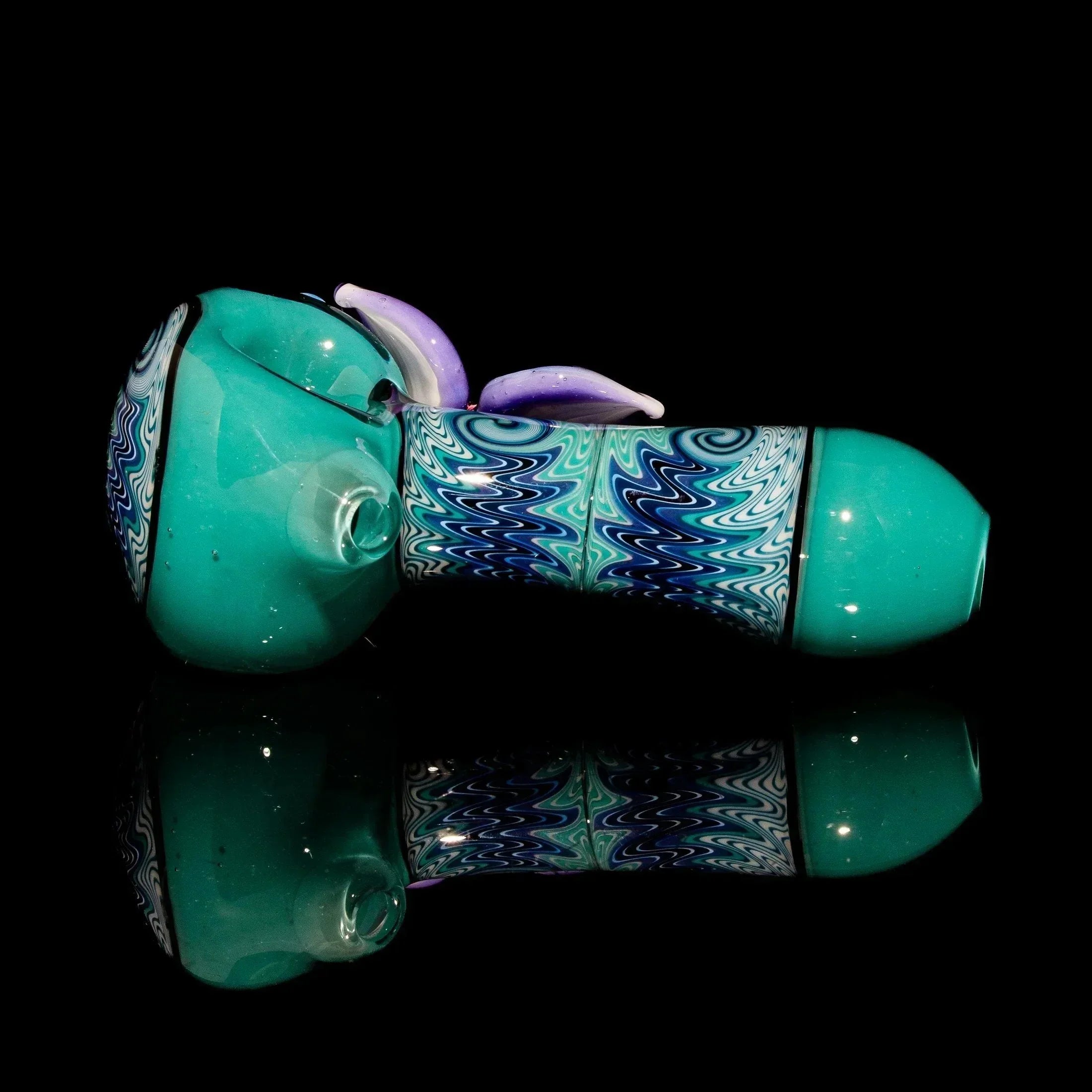 Blossom Glass - Aqua Linework Flower Spoon