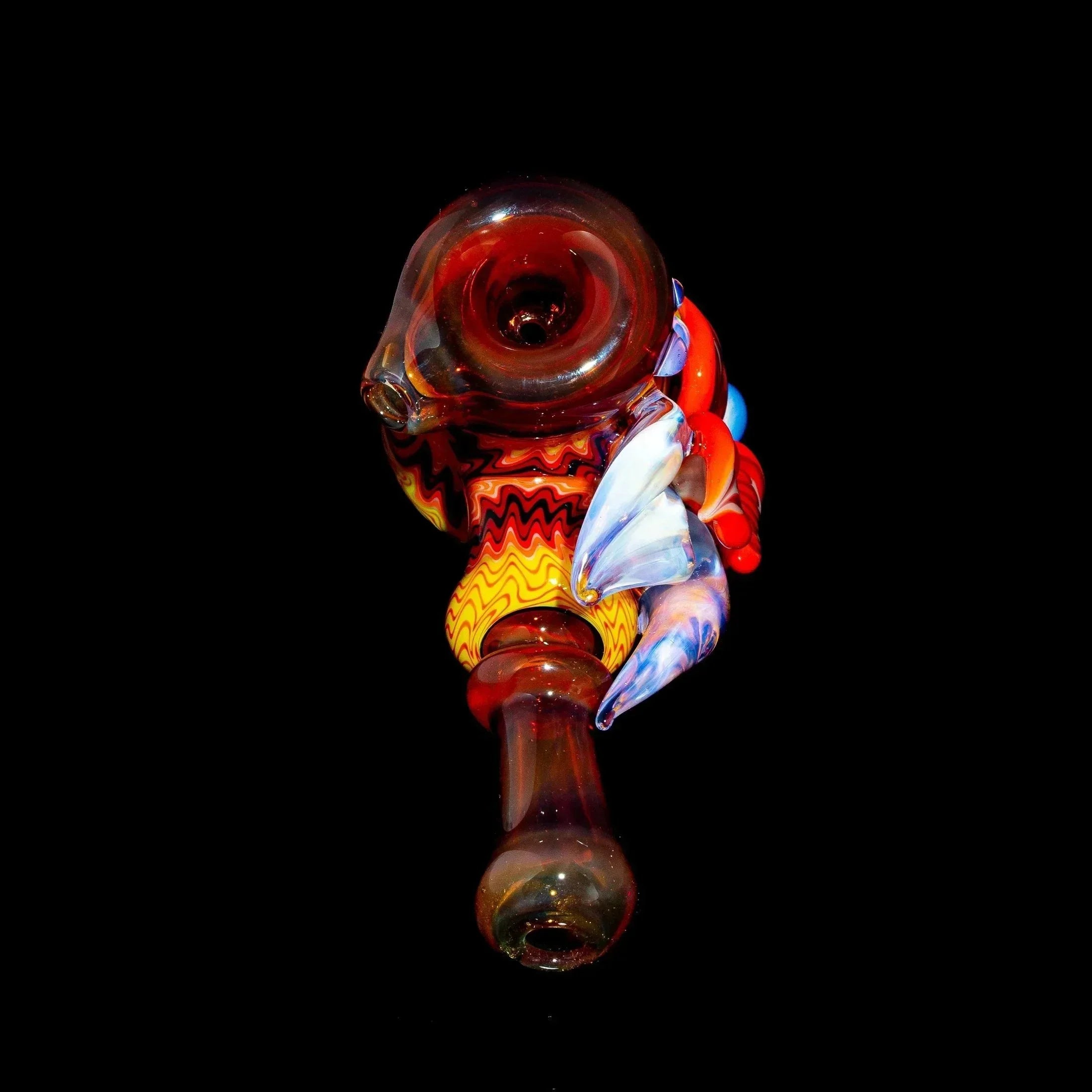 Blossom Glass - Red Linework Flower Hammer