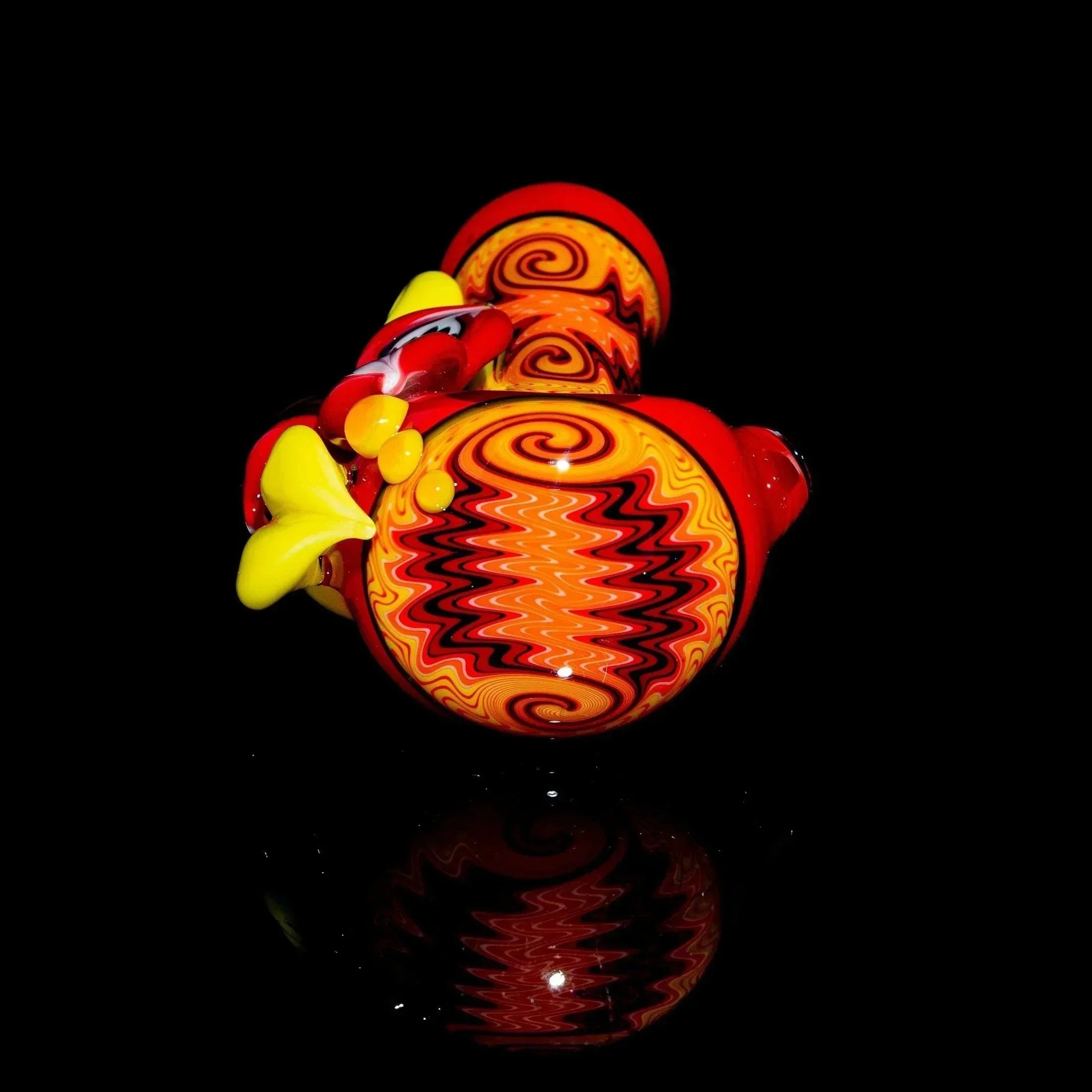 Blossom Glass - Red Linework Flower Spoon