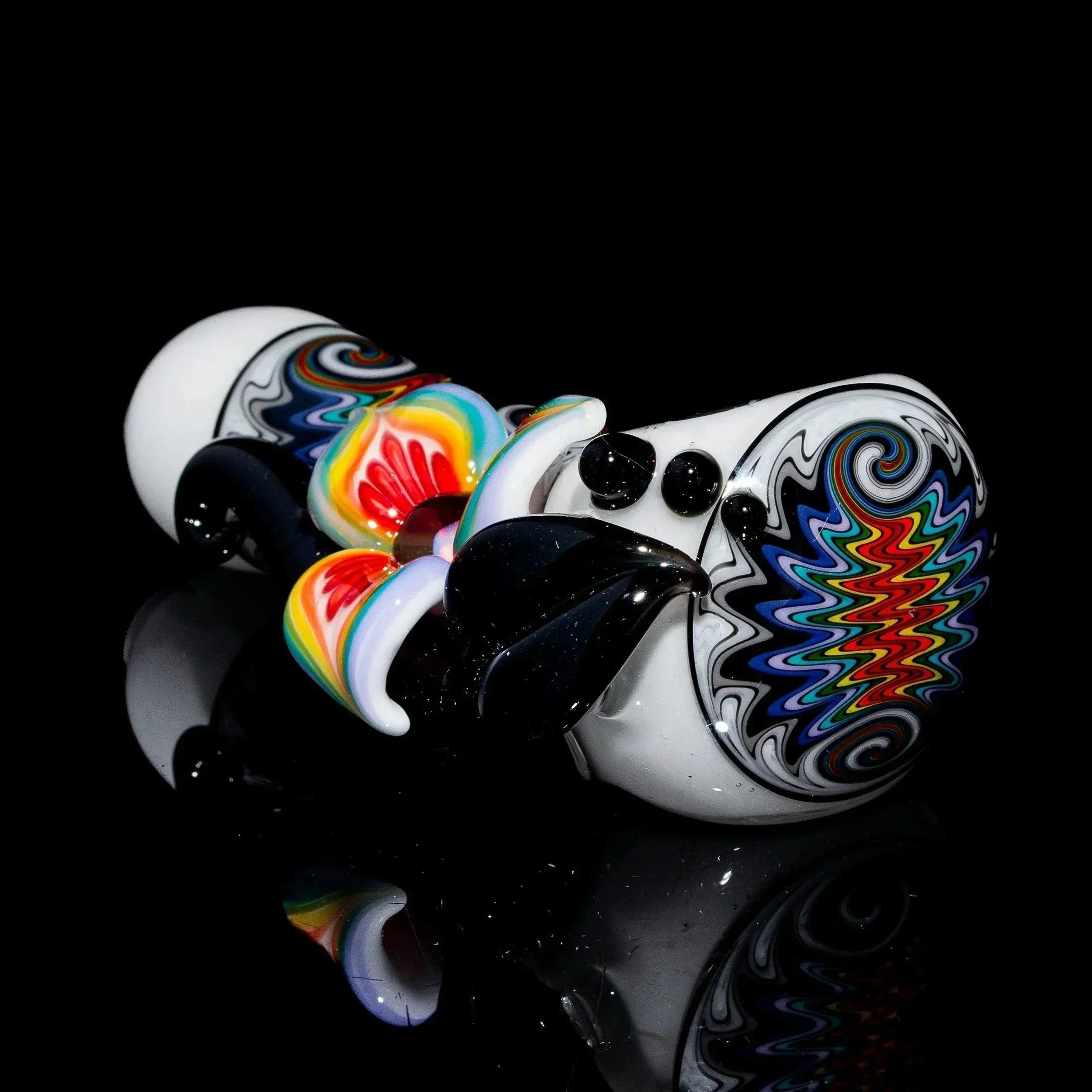 Blossom Glass - White Linework Flower Spoon