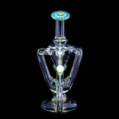 Boogie Glass - Experimental Green / Crushed Opal Accented Mini Recycler